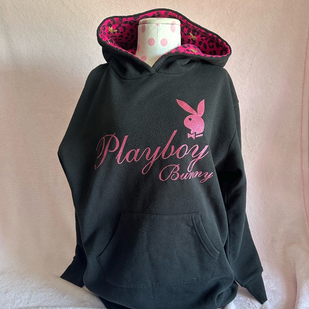 Black Pink Gyaru Y2K Playboy Hoodie
